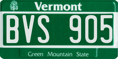 VT license plate BVS905