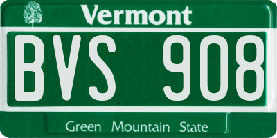 VT license plate BVS908