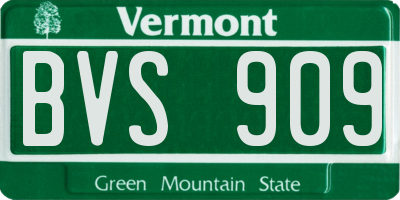 VT license plate BVS909