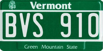 VT license plate BVS910