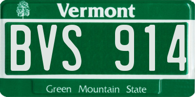 VT license plate BVS914