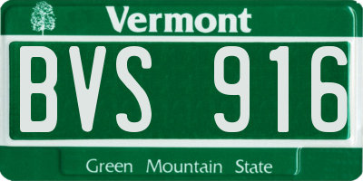 VT license plate BVS916