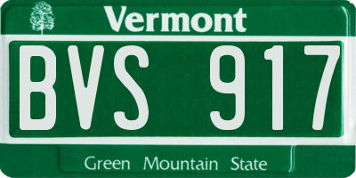 VT license plate BVS917