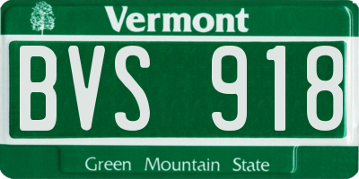 VT license plate BVS918