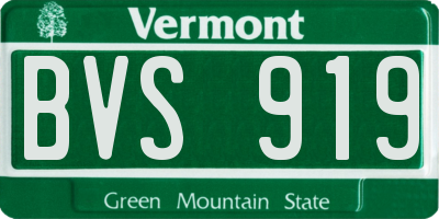 VT license plate BVS919