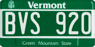 VT license plate BVS920