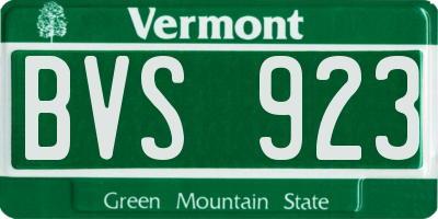 VT license plate BVS923