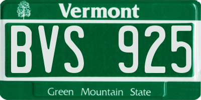 VT license plate BVS925
