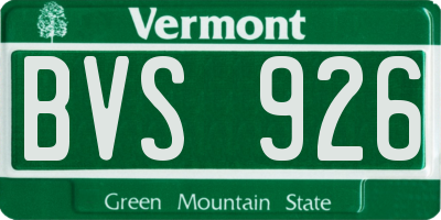 VT license plate BVS926
