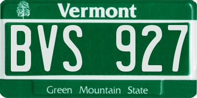 VT license plate BVS927