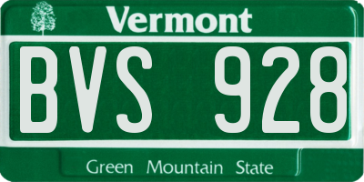 VT license plate BVS928