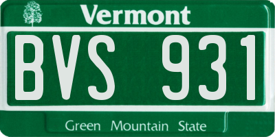 VT license plate BVS931