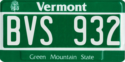 VT license plate BVS932