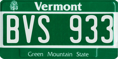 VT license plate BVS933