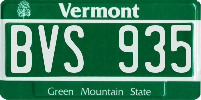 VT license plate BVS935