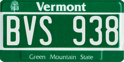 VT license plate BVS938