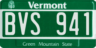 VT license plate BVS941