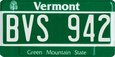 VT license plate BVS942