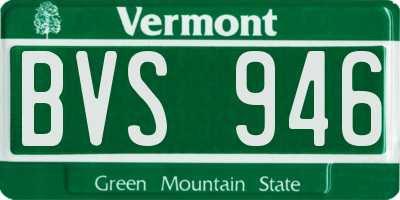 VT license plate BVS946