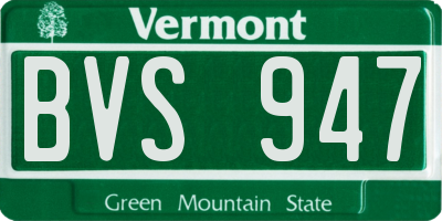 VT license plate BVS947
