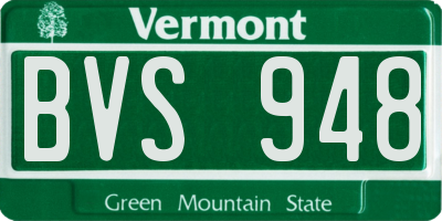 VT license plate BVS948