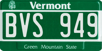 VT license plate BVS949