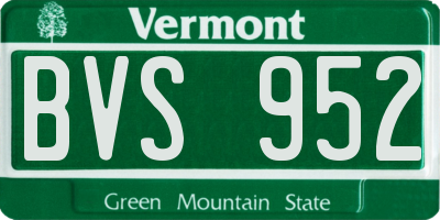 VT license plate BVS952