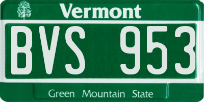 VT license plate BVS953