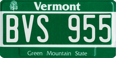 VT license plate BVS955
