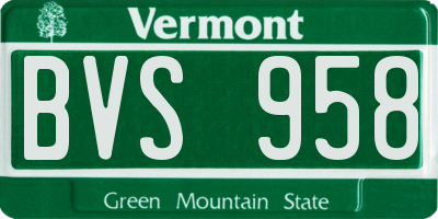 VT license plate BVS958