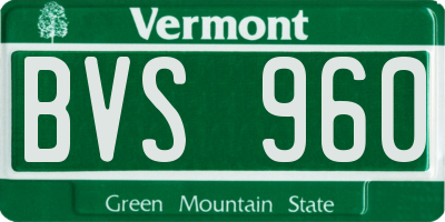 VT license plate BVS960