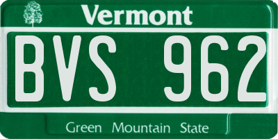VT license plate BVS962