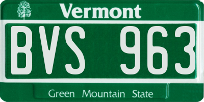 VT license plate BVS963