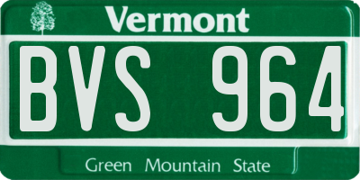 VT license plate BVS964