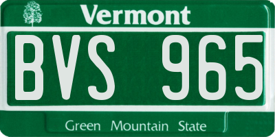VT license plate BVS965