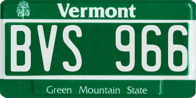 VT license plate BVS966