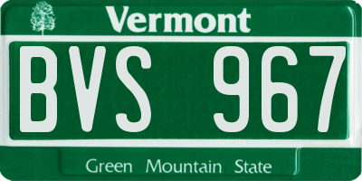 VT license plate BVS967