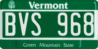 VT license plate BVS968