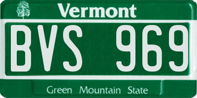 VT license plate BVS969