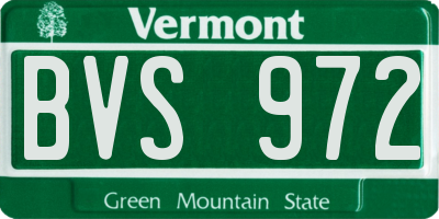 VT license plate BVS972
