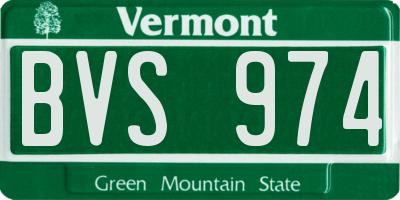 VT license plate BVS974