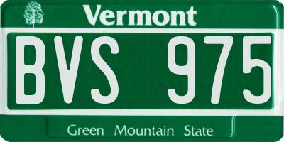 VT license plate BVS975