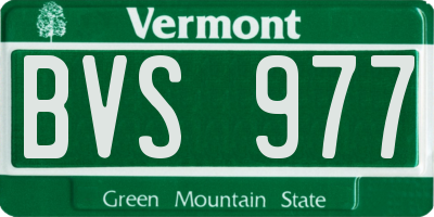 VT license plate BVS977