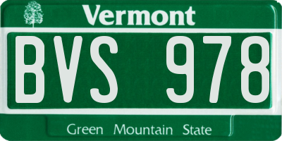 VT license plate BVS978