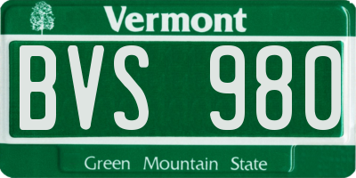 VT license plate BVS980