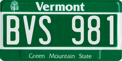 VT license plate BVS981