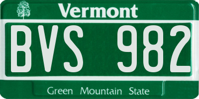 VT license plate BVS982