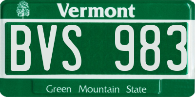 VT license plate BVS983