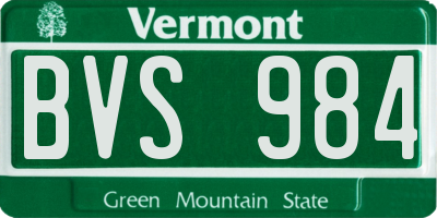 VT license plate BVS984