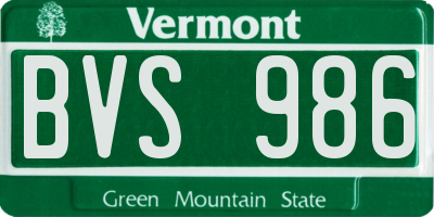 VT license plate BVS986